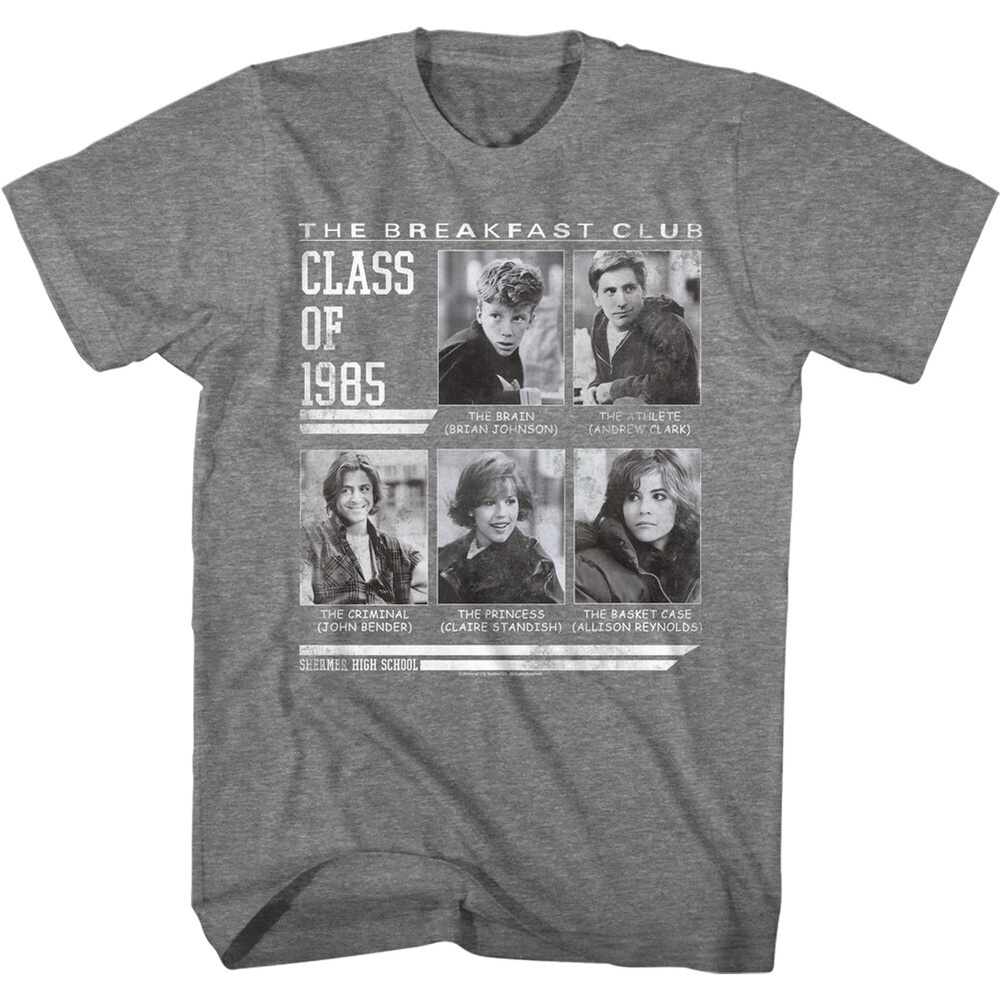 The Breakfast Club Class of 1985 Gray Graphic T-Shirt
